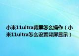 小米11ultra背屏怎么操作（小米11ultra怎么設(shè)置背屏顯示）