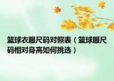 籃球衣服尺碼對(duì)照表（籃球服尺碼相對(duì)身高如何挑選）