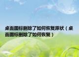 桌面圖標刪除了如何恢復原狀（桌面圖標刪除了如何恢復）