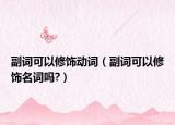 副詞可以修飾動詞（副詞可以修飾名詞嗎?）