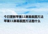 今日更新蘋果11屏幕截圖方法 蘋果11屏幕截圖方法是什么