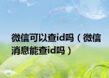 微信可以查id嗎（微信消息能查id嗎）
