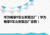 華為暢享9怎么恢復(fù)出廠（華為暢享9怎么恢復(fù)出廠設(shè)置）