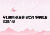 今日更新感恩的淚歌詞 感恩的淚歌詞介紹