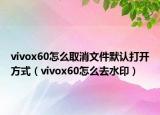 vivox60怎么取消文件默認(rèn)打開方式（vivox60怎么去水?。? /></span></a>
                        <h2><a href=