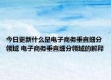 今日更新什么是電子商務(wù)垂直細(xì)分領(lǐng)域 電子商務(wù)垂直細(xì)分領(lǐng)域的解釋