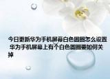 今日更新華為手機(jī)屏幕白色圓圈怎么設(shè)置 華為手機(jī)屏幕上有個(gè)白色圓圈要如何關(guān)掉
