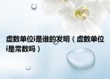 虛數(shù)單位i是誰的發(fā)明（虛數(shù)單位i是常數(shù)嗎）