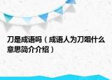 刀是成語嗎（成語人為刀爼什么意思簡介介紹）