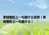 家賊難防上一句是什么意思（家賊難防上一句是什么）