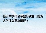 臨沂大學(xué)什么專業(yè)好就業(yè)（臨沂大學(xué)什么專業(yè)最好）