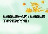 杭州南站是什么區(qū)（杭州南站屬于哪個區(qū)簡介介紹）