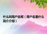 什么叫用戶名呢（用戶名是什么簡介介紹）