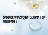 夢見蛇好嗎它代表什么意思（夢見蛇好嗎）