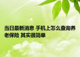 當(dāng)日最新消息 手機(jī)上怎么查詢養(yǎng)老保險(xiǎn) 其實(shí)很簡單