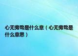 心無旁騖是什么意（心無旁騖是什么意思）