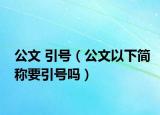 公文 引號（公文以下簡稱要引號嗎）