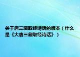 關(guān)于唐三藏取經(jīng)詩話的版本（什么是《大唐三藏取經(jīng)詩話》）