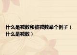 什么是減數(shù)和被減數(shù)舉個(gè)例子（什么是減數(shù)）