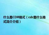 什么是CDR格式（cdr是什么格式簡(jiǎn)介介紹）