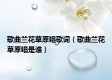歌曲蘭花草原唱歌詞（歌曲蘭花草原唱是誰）