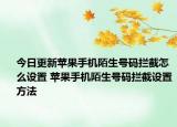 今日更新蘋果手機(jī)陌生號(hào)碼攔截怎么設(shè)置 蘋果手機(jī)陌生號(hào)碼攔截設(shè)置方法