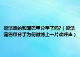 梁潔真的和蒲巴甲分手了嗎?（梁潔蒲巴甲分手為何微博上一片歡呼聲）