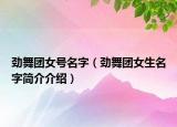 勁舞團(tuán)女號(hào)名字（勁舞團(tuán)女生名字簡(jiǎn)介介紹）