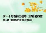 求一個(gè)好看的微信號(hào)（好看的微信號(hào)id好看的微信號(hào)id推薦）