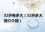 32開有多大（32開多大簡介介紹）
