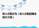 收入分配分為（收入分配的概念簡介介紹）