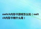 switch內(nèi)存卡游戲怎么玩（switch內(nèi)存卡有什么用）