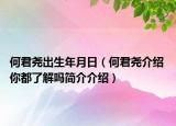 何君堯出生年月日（何君堯介紹 你都了解嗎簡介介紹）