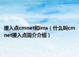 接入點cmnet和ims（什么叫cmnet接入點簡介介紹）