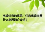 出墻紅杏的意思（紅杏出墻來是什么意思簡介介紹）