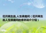 花開兩生面,人生佛魔間（花開兩生面人生佛魔間的意思簡介介紹）
