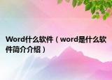 Word什么軟件（word是什么軟件簡介介紹）