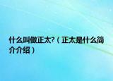 什么叫做正太?（正太是什么簡介介紹）