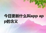 今日更新什么叫app app的含義