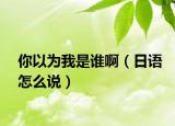 你以為我是誰(shuí)?。ㄈ照Z(yǔ)怎么說(shuō)）