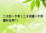 二十打一個(gè)字（二十天猜一個(gè)字是什么字?）