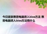 今日更新惠普電腦進入bios方法 惠普電腦進入bios方法有什么