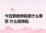 今日更新轉(zhuǎn)碼是什么意思 什么是轉(zhuǎn)碼