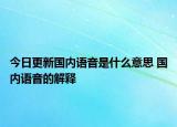 今日更新國內(nèi)語音是什么意思 國內(nèi)語音的解釋