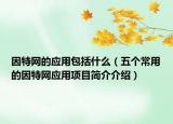 因特網(wǎng)的應用包括什么（五個常用的因特網(wǎng)應用項目簡介介紹）