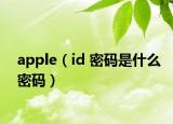 apple（id 密碼是什么密碼）