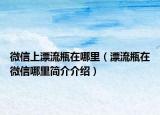 微信上漂流瓶在哪里（漂流瓶在微信哪里簡介介紹）