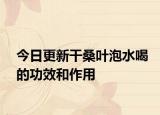 今日更新干桑葉泡水喝的功效和作用