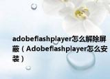 adobeflashplayer怎么解除屏蔽（Adobeflashplayer怎么安裝）