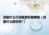 目前什么行業(yè)前景好最賺錢（目前什么歌好聽?）
